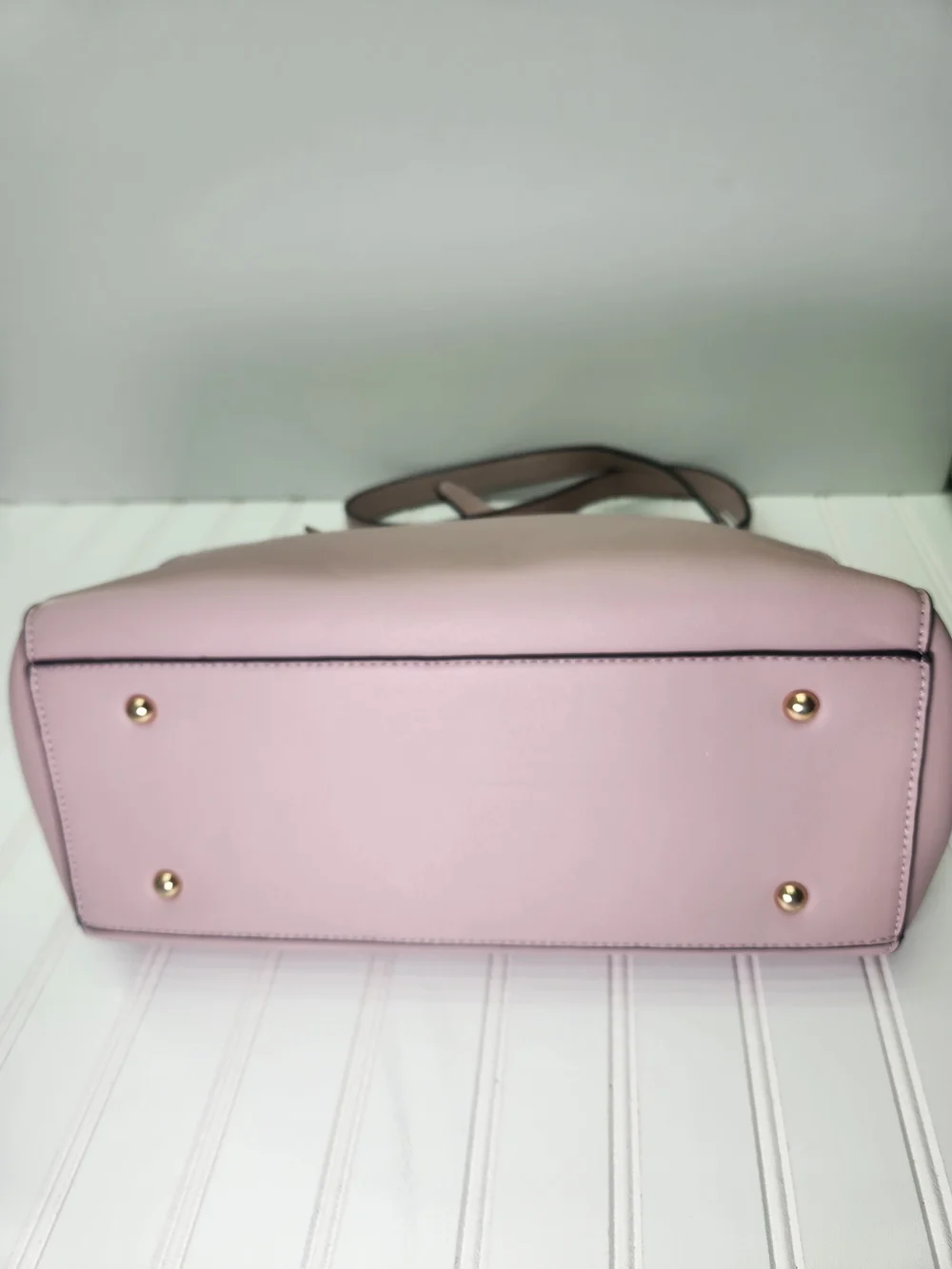 Chic Light Pink Top Handle Handbag with Removable Shoulder Strap
